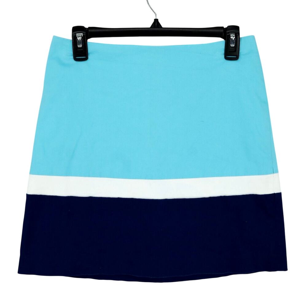 Southern Tide Skirt Womens 2 Blue White Turquoise Lined Cotton Tenniscore Short